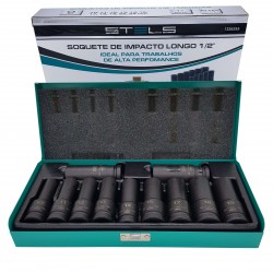 Jogo Soquete Impacto Longo Cromo 1/2 Profissional 11 Pc 1326255 Stels  Jogo Soquete Impacto Longo Cromo 1/2 Profissional 11 Pc 1326255 Stels