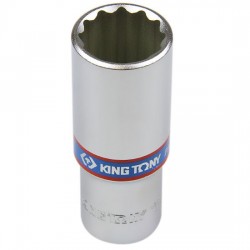 Soquete Estriado Longo 22 mm com Encaixe de 1/2 Pol. - KING TONY-423022